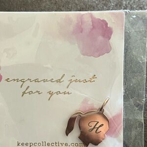 KEEP-IT ENGRAVABLE ROSE gold Girl Charm. Engraveded with letters H